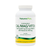 NaturesPlus, Chewable Cal/Mag/Vit D3 with Vitamin K2, Vanilla, 60 Chewable Tablets